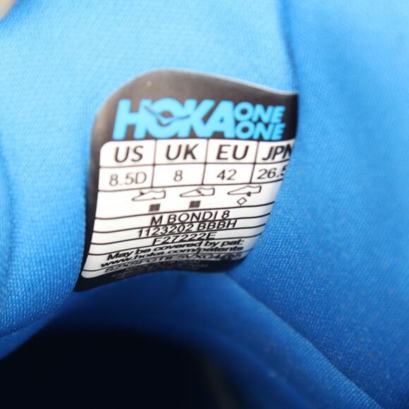 Hoka One One Mens Bondi 8 1123202 CSVO Blue Running Shoes Sneakers Size 8.5 D - Picture 6 of 8